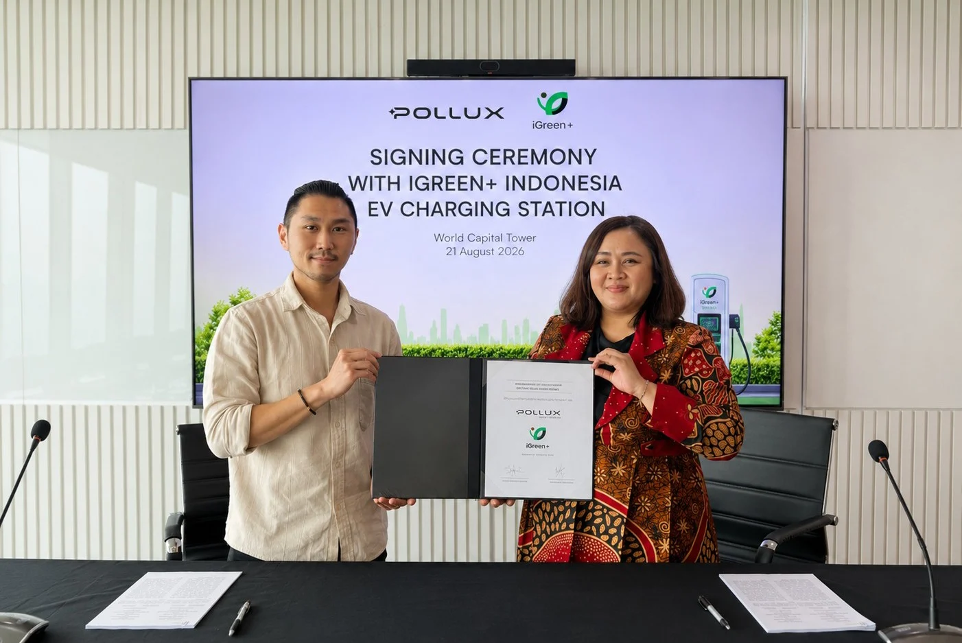 Pollux dan iGreen+ Kolaborasi Kembangkan Infrastruktur Kendaraan Listrik