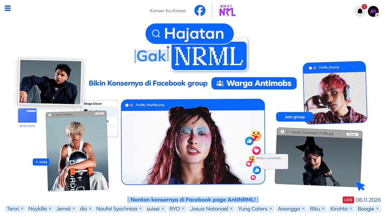 Facebook dan AntiNRML Siapkan Konser Hipdut untuk Rayakan Kreativitas Komunitas